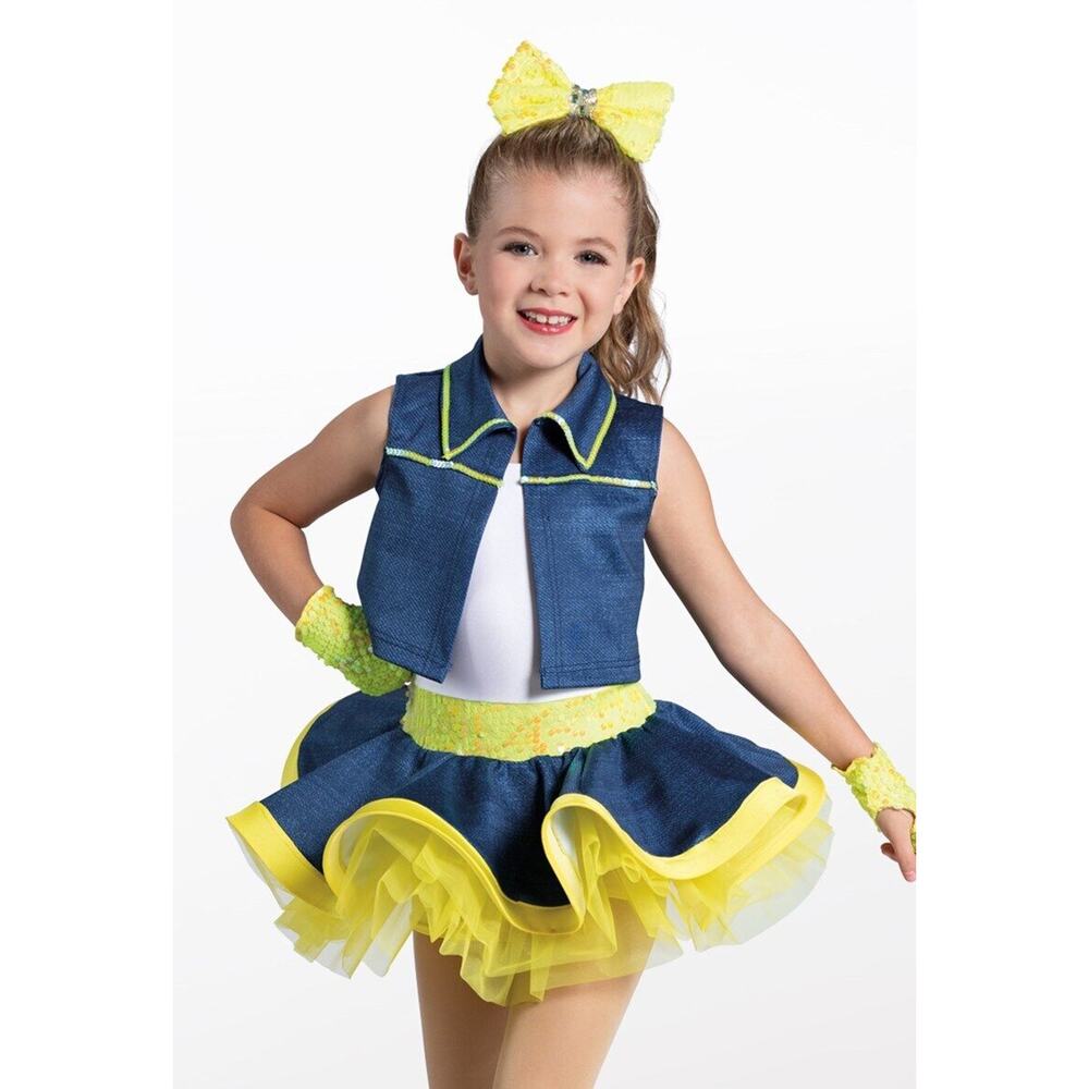 Dance Costume Weissman 13377 Intermediate Child Yellow Vest and Tutu Dress
